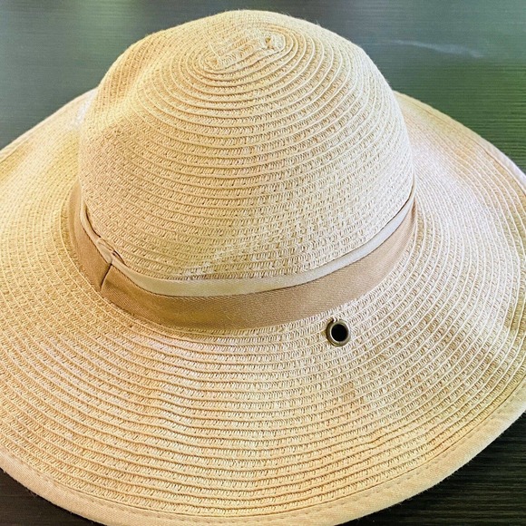 Koppen Paper Straw Wide Brim Sun Hat Elastic Band Unisex - Picture 2 of 6